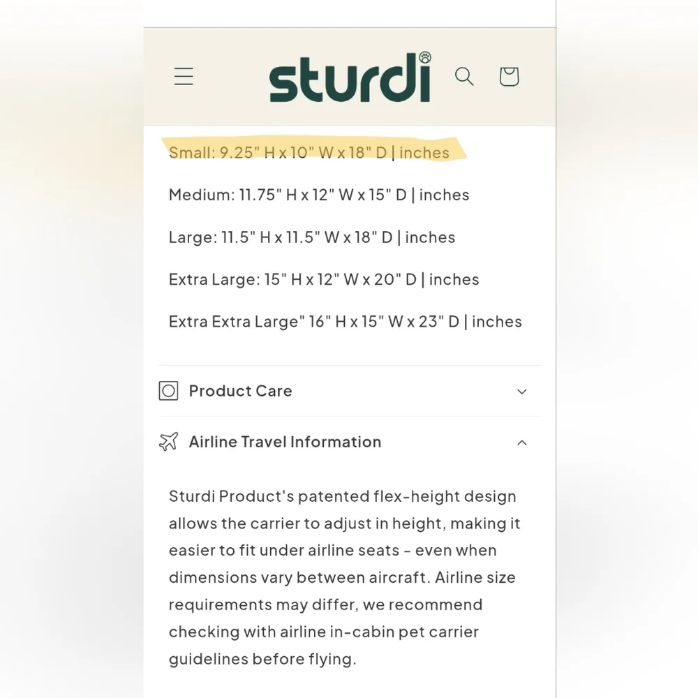 Sturdi Pet Products Airline Cat Carrier